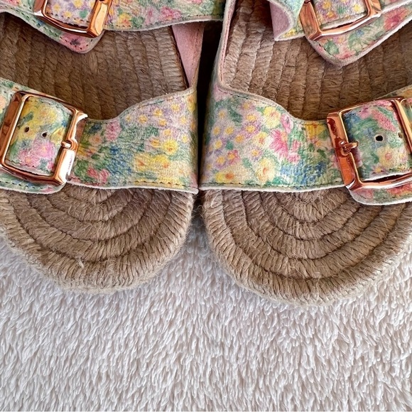 LOVESHACK FANCY X MANEBI NORDIC RAFFIA ESPADRILLE FLORAL SLIDE SANDALS S… - Picture 9 of 10